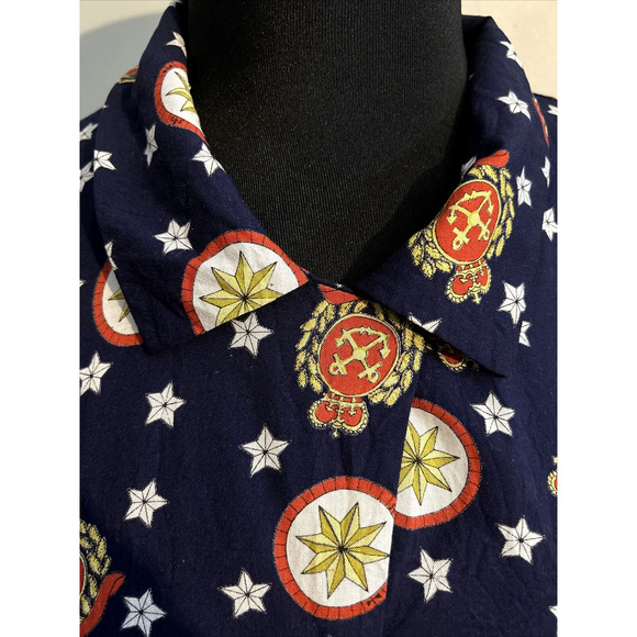 Vintage 90s Pendleton Nautical Print Short Sleeve Collared Button Up Shirt Sz 16 - Picture 5 of 7